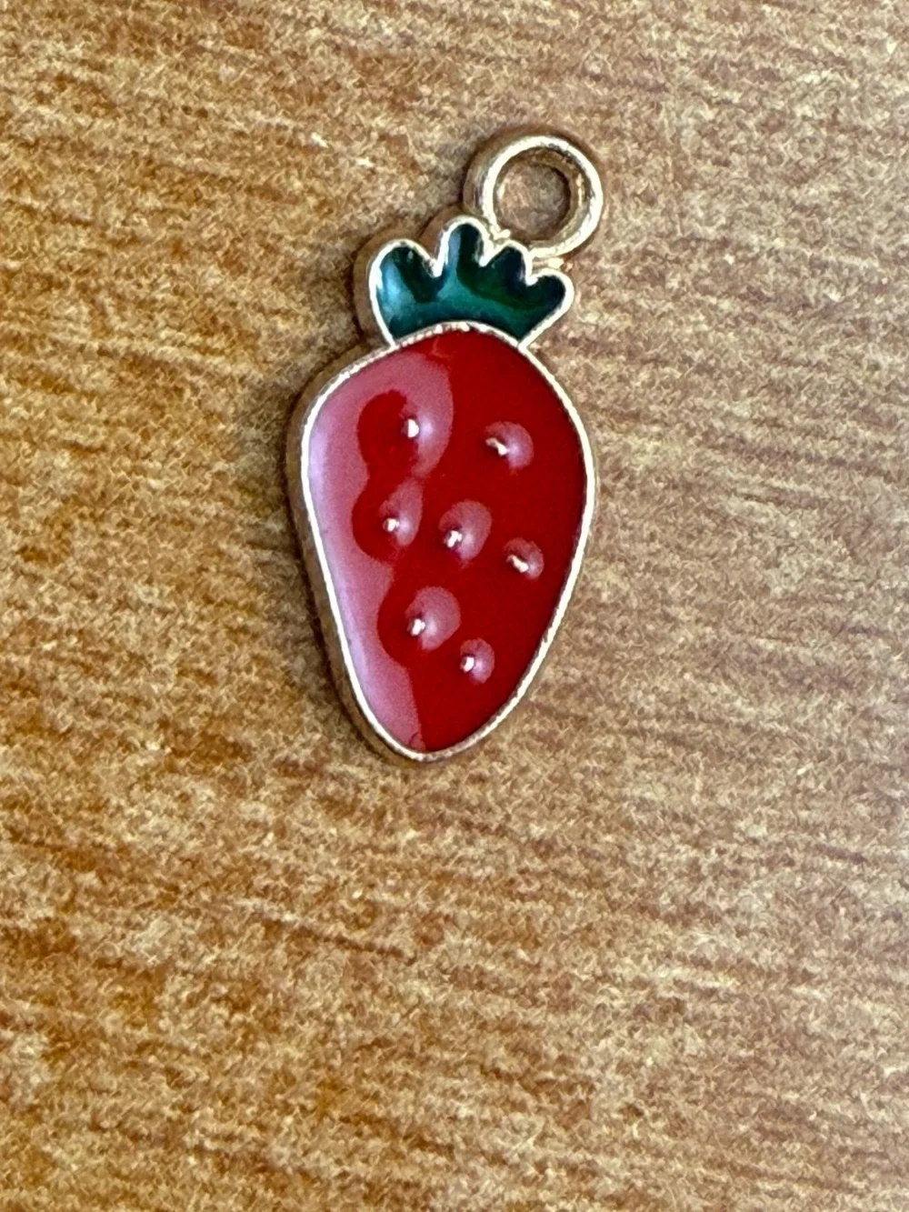 Kids Strawberry Charm Pendant - Red and Green